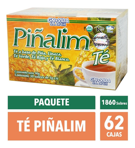 (62 Piezas) Té Pinalim (30 Sobres) Gn+vida (mayoreo)