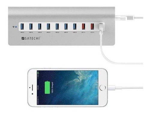 Imagen 9 de 10 de Hub De Aluminio Usb 3.0 / 10 Puertos Satechi Oficial Caba 5g
