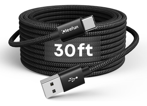 Cleefun Cable Usb C Extralargo De 30 Pies, Cable De Carga Us