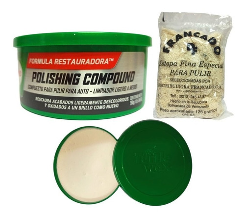 Cera Pasta P/pulir Polishing Compound Con Estopa Turtle Wax