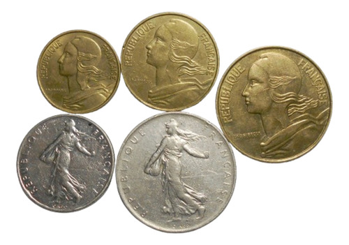 Francia Lote De 5 Monedas Fechas Varias 60 70 80 Oferta (Usado)
