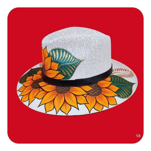 Imagen 6 de 6 de Elegante Sombrero Artesanal Pintado A Mano Varios Modelos 6