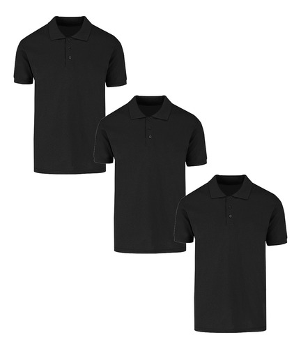 Playeras Hombre Tipo Polo Pack 3 Pz Moda Casual Manga Corta