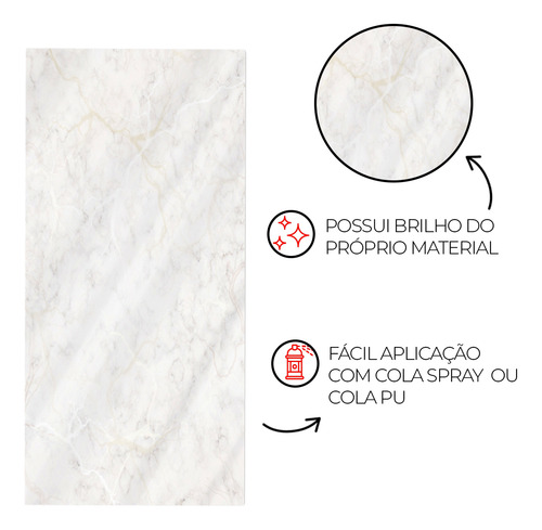 Revestimento De Parede Em 48x68cm Flexível Mármore Branco