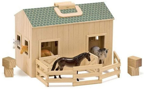 Establo Juguete Madera Plegable Caballos Melissa & Doug