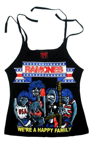 Ramones Polo Top Mujer Tiras Ajustables Small [rockoutlet]