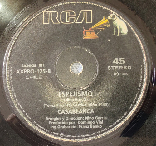 Vinilo Single De Casablanca Espejismo N.garcia(