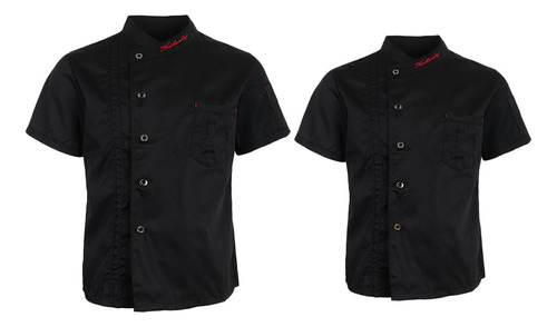 2x Transpirable Hombres Mujeres Chef Abrigo Manga Corta