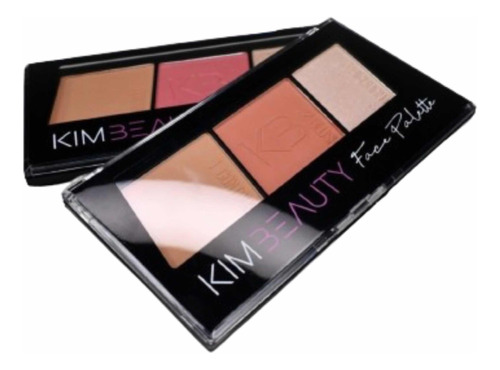 Paleta Contorno Rubor E Iluminador Kim Beauty