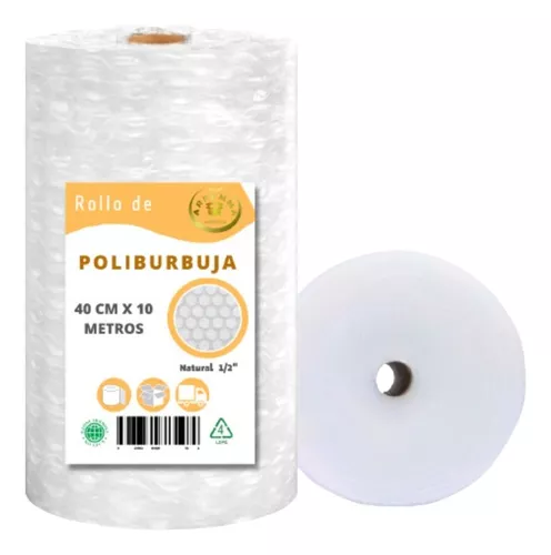 Papel-plástico Burbuja Rollo Poliburbuja Grande 40cm X 10mts