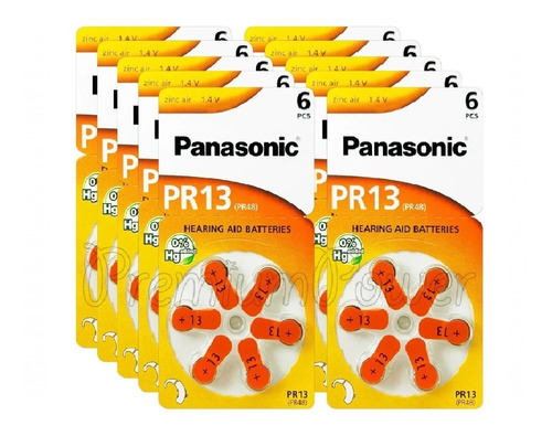 60 Pilas Panasonic Pr-13 Pr-48 Audiopatia Caja 10 Blister