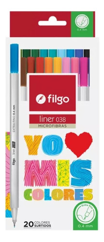 Microfibras Filgo Liner 038 Estuche A Base De Agua X 20 Un