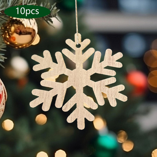 10 Piezas De Rodajas De Madera De Navidad, Recortes De