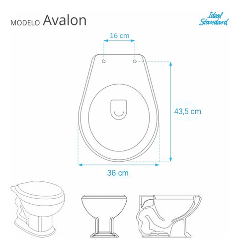 Assento Sanitário Poliéster Avalon Bone Para Ideal Standard