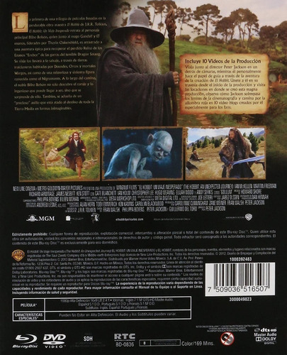 El Hobbit Un Viaje Inesperado Combo Pack | Blu Ray + Dvd
