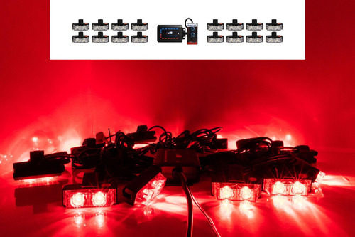 Imagen 1 de 9 de Baliza 16 Modulos Led 32w P/ Bomberos Emergencia Nl302- Roja
