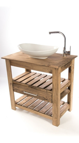 Imagen 7 de 8 de Vanitory Colgante Laqueado 60cm Bacha Con Griferia Cascada
