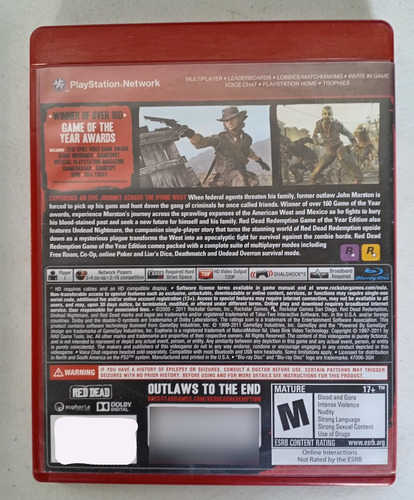 Red Dead Redemption-game Of The Year Edition Ps3 Físico (Usado)
