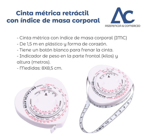 Cinta Métrica Retráctil  Con Índice De Masa Corporal