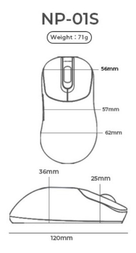 Mouse Gamer Vaxee Zygen Np-01s Branco 71g Pmw 3389 Paracord
