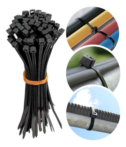 Enforca Gato Abraçadeira Preta Nylon Pacote 100 3,5mmx200mm