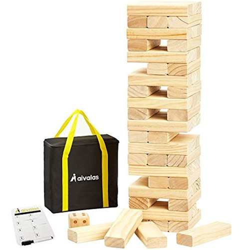 Aivalas 56 Pcs Giant Tumble Tower, Juego De Bloques Apilable