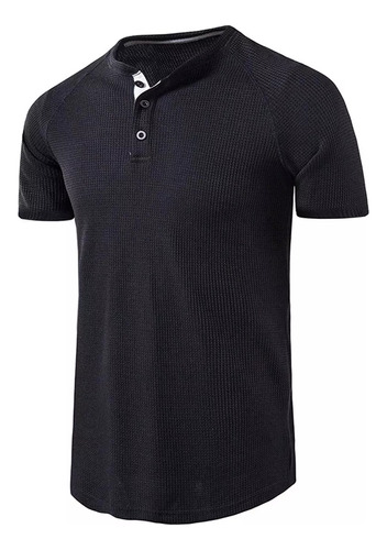 Camisa De Hombre Tipo Polo De Manga Corta Con Cuello Alto