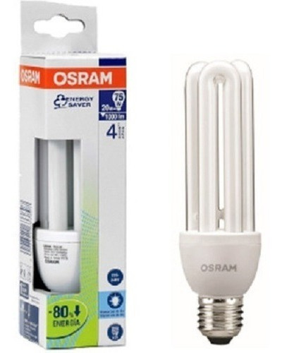 Pack 2 Lamparas Osram Bajo Consumo 20w Blanco Frio E27