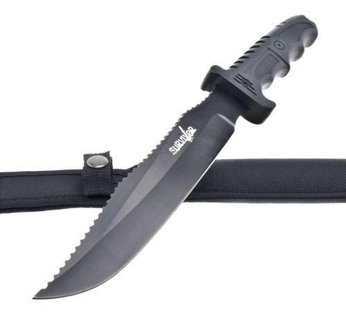 Cuchillo Combinado Rompe Cristales Negro Survivor Hk-718 