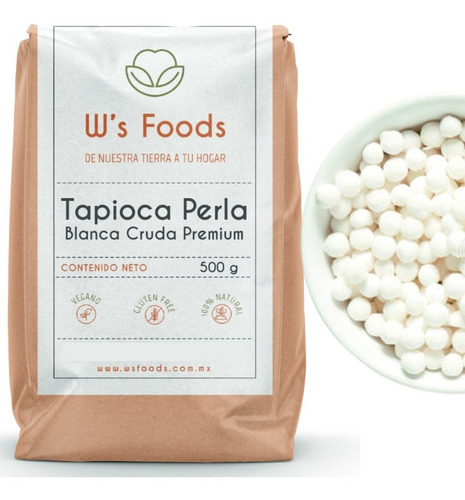 Perlas De Tapioca Blanca Cruda Calidad Premium 500g