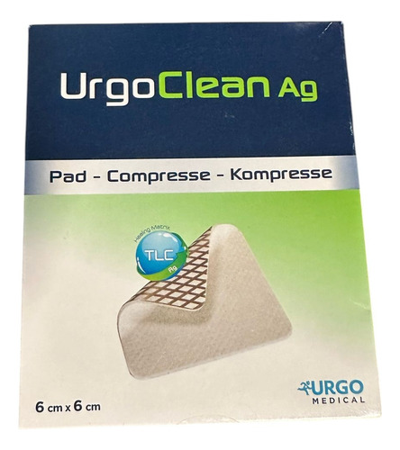 Apósitos Urgoclean Ag 6x6cm, Caja 10 Pzas, No Cfdi. Azul Oscuro