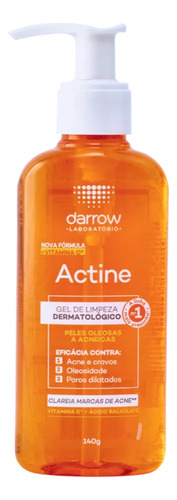 Darrow gel de limpeza facial actine com vitamina C 140g 