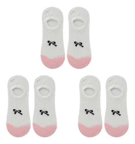 3pairs New Bow Boat Socks Invisible Soft Cotton Crew Socks