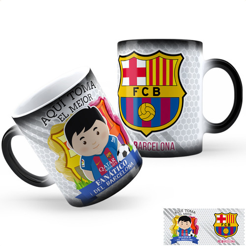 Taza Mágica Aqui Toma Fanatico De Barcelona Ac Calidad