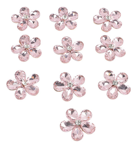 10 Unidades De Diamantes De Imitación Con Forma De Flor Para