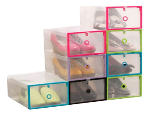 Organizador De Zapatos Cajas Pack 12 Talle 44 Transparente