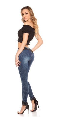 Koucla Skinny Jeans Push-up Acid Con Punta De Diamantes