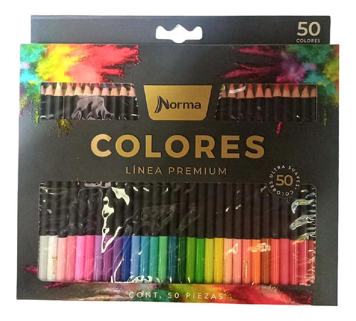 Lápices Norma Premium 50 Colores Pack Profesional