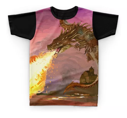 Camiseta Camisa Dragão Dragon Fogo Fire Rpg Jogo Game - I11