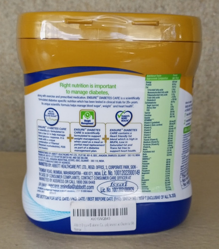 Imagen 2 de 3 de Suplemento Para Diabetes Ensure 400 G