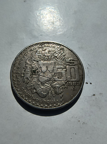 Moneda De 50 Pesos De La Cultura Maya Del Año 1982