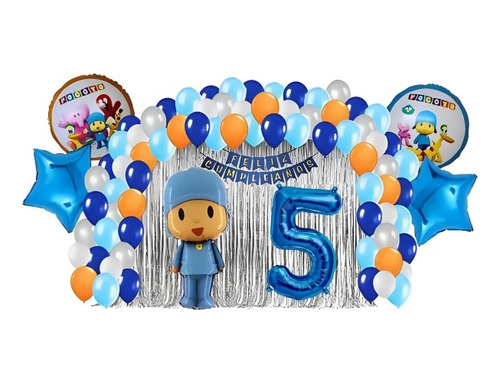 Combo Arco Globos Pocoyo Metalizados Decoracion 