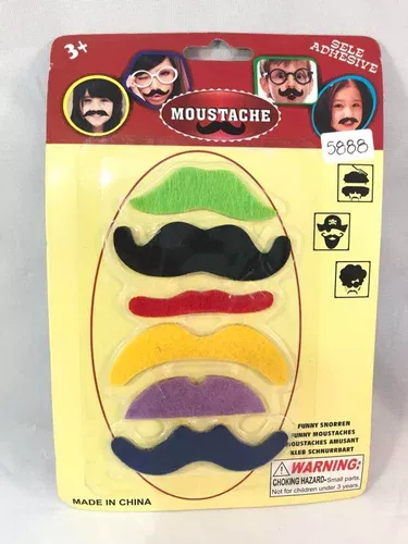 18 Mini Bigotes Colores Postizos Tela Fiesta Disfraces Hallo