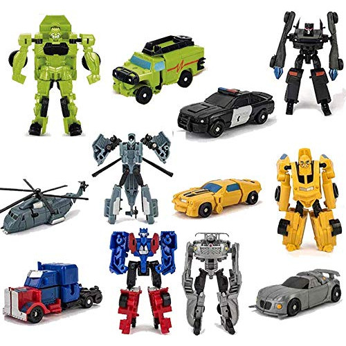 Hayul 6 Pcs Car Robot Toys, Mini Action Figure, Deformation