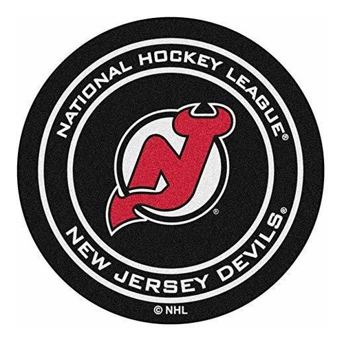 10416 Nhl New Jersey Devils Nylon Face Hockey Puck Alfombra 