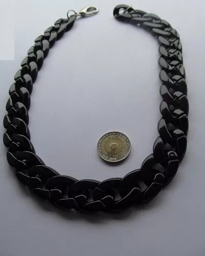 Collar Color Negro De Resina Super Liviano Grueso