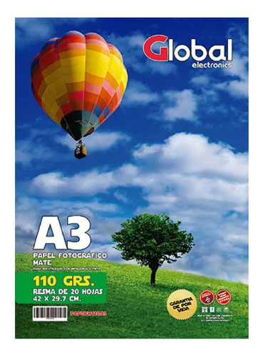 Global Papel Fotografico Mate A3 110gr X20