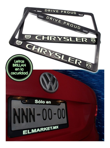 Chrysler Par Porta Placas Calidad Y Diseño Tipo Reflejante