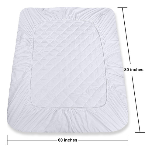 Cubrecolchón Acolchado Elástico Y Ajustable Para Queen Blanco Diseño De La Tela Súper King
