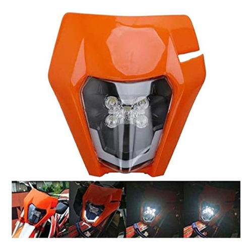 Carcasa Naranja 12v Faro Conversión Moto Off-road Ktm